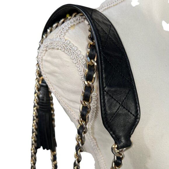 Tory Burch Soft Quilted Fleming Mini Bucket Bag Black Leather - Picture 9 of 16